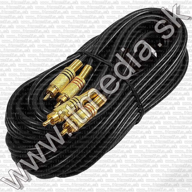 Image of 2x RCA-RCA cable, 10m Black-Gold (IT8018)